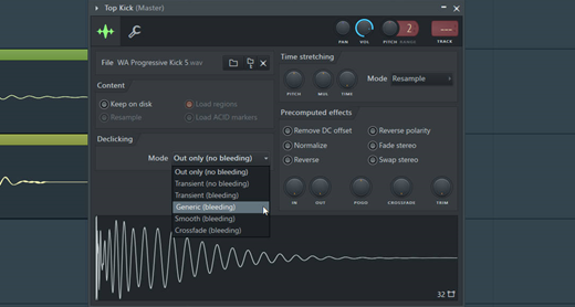 Declicking mode fl studio что это